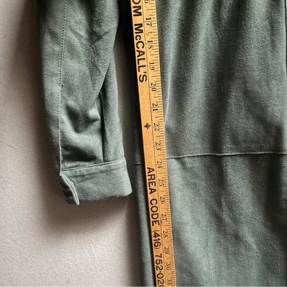 Sandwich brushed velvet suede snap button collar dress Sz M - Picture 9 of 12